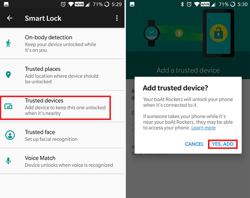 Add trusted Bluetooth device on Galaxy S9