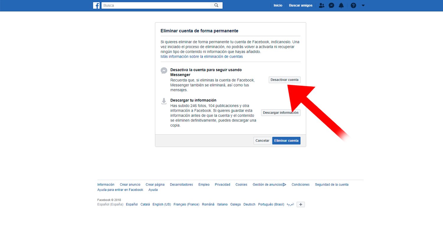 Facebook: Com eliminar el teu compte definitivament