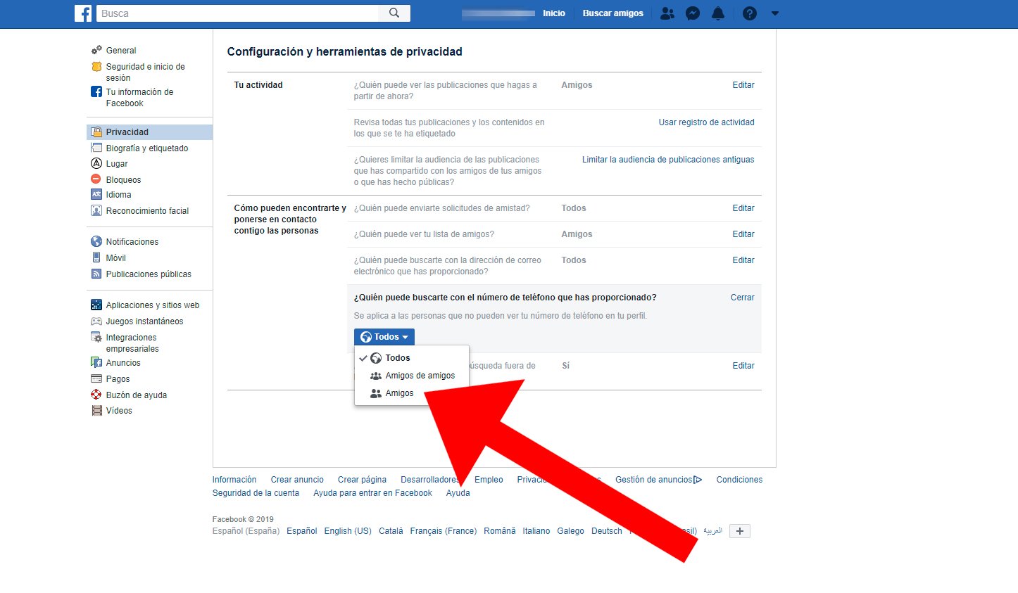 Facebook : Comment éviter d'être trouvé par votre numéro de portable