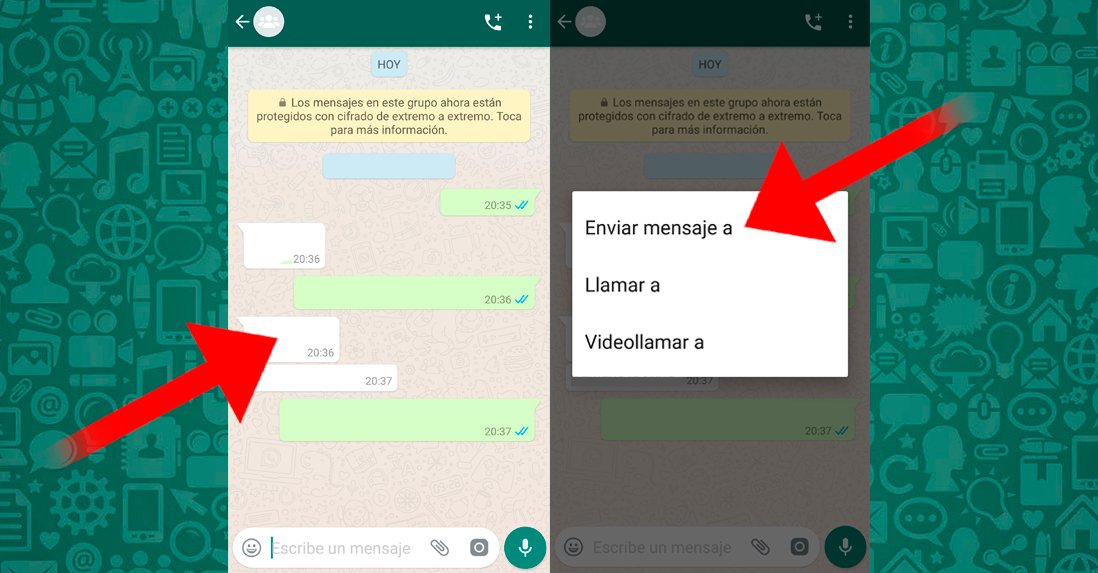WhatsApp comment répondre à quelqu'un en privé dans un groupe
