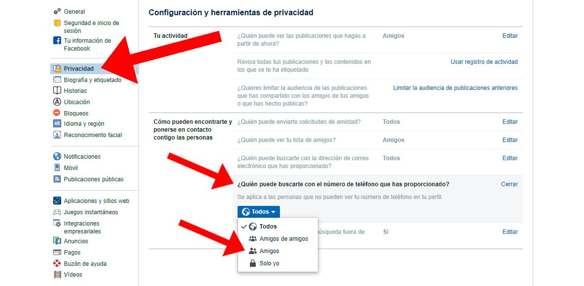 Com cercar un perfil de Facebook amb el número de mòbil