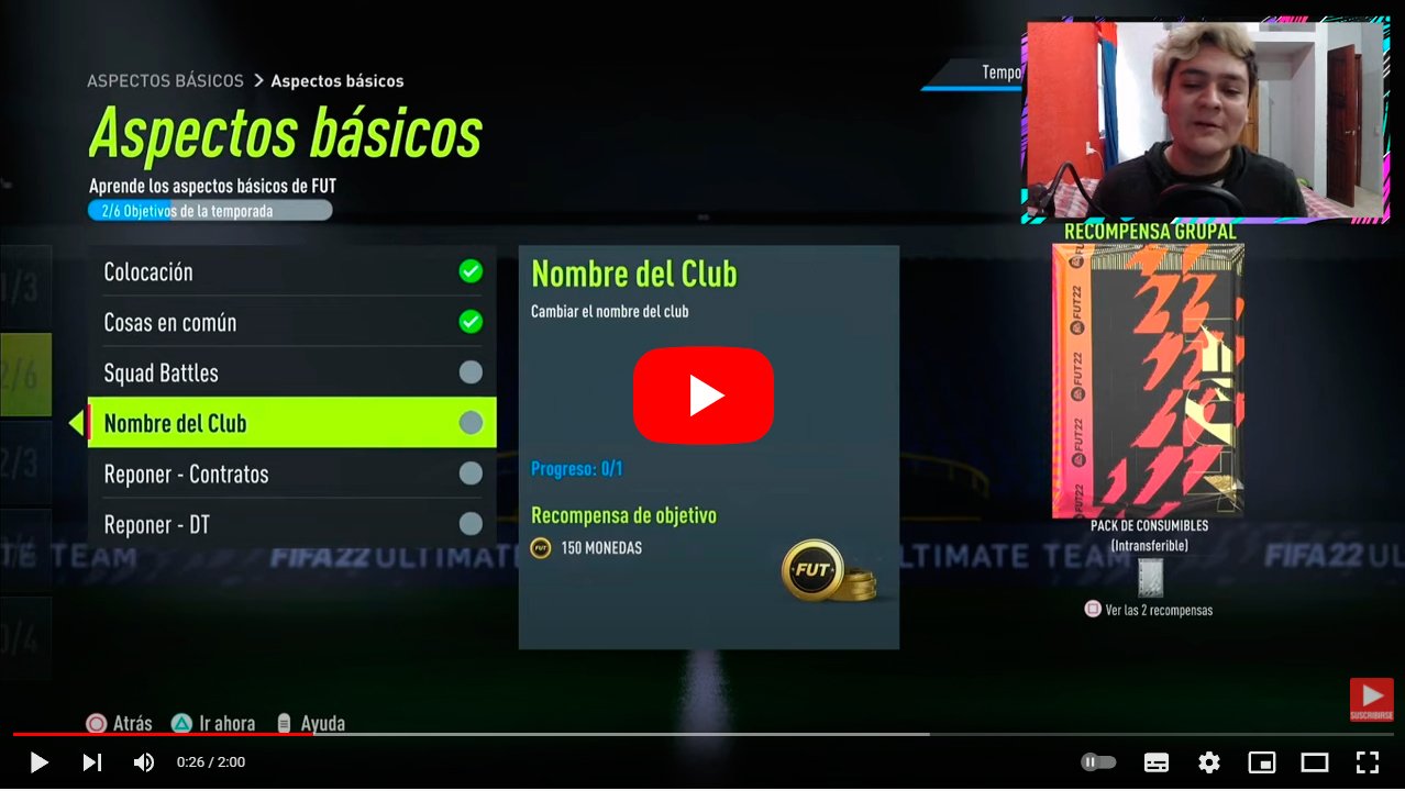 Com canviar el nom del club a FIFA 22